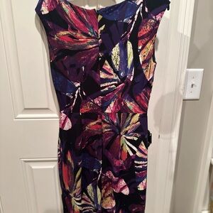 Suzi Chin Abstract Multicolor Midi Dress